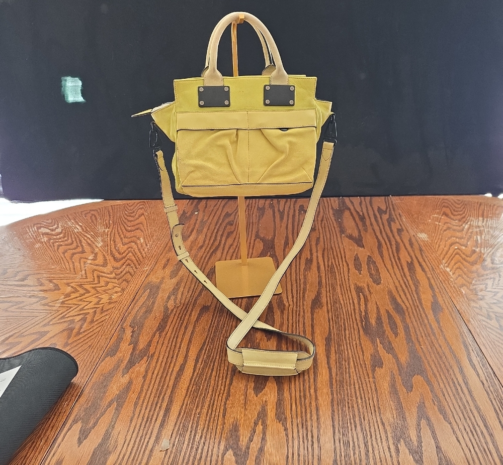 rag & bone Yellow Canvas Crossbody Tote with Top Handles